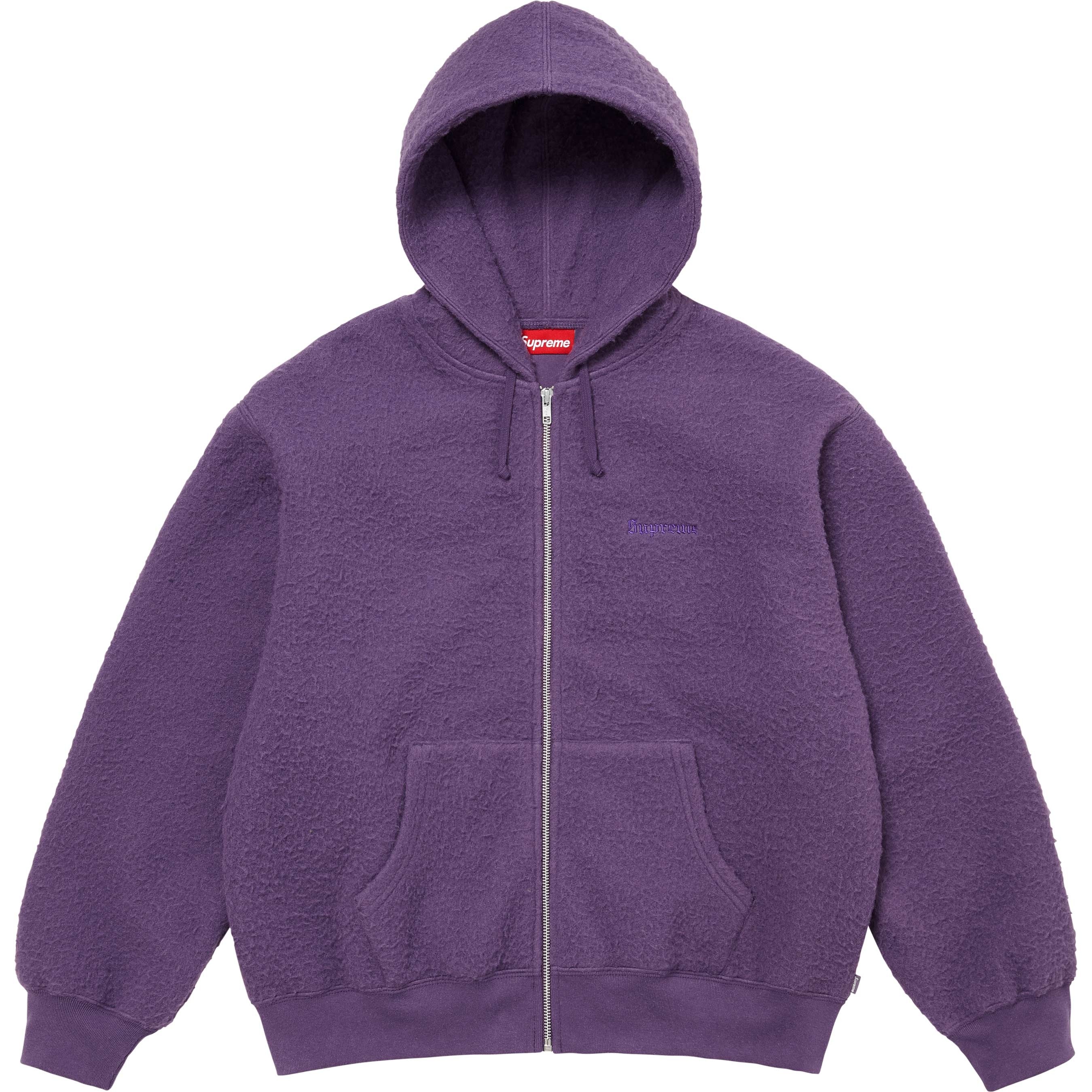 Pilled Zip Up Hooded Sweatshirt view 3